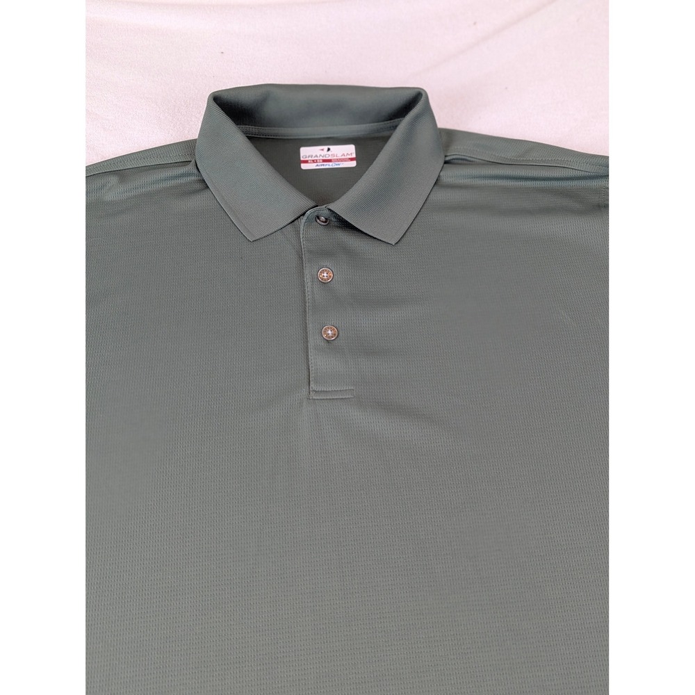Grand Slam Airflow Golf‎ Polo Shirt Men XL EG Green Short Sleeve Performance